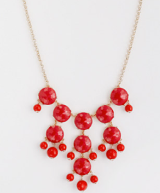 J. Crew Factory red resin statement necklace